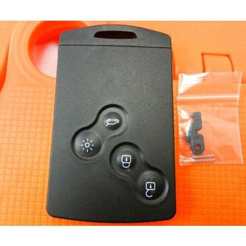 High Quality 4 Buttons Smart Card Key Shell Case For Renault Laguna Koleos Replacement Smart Card Key Fob Blank 20PCS/lot