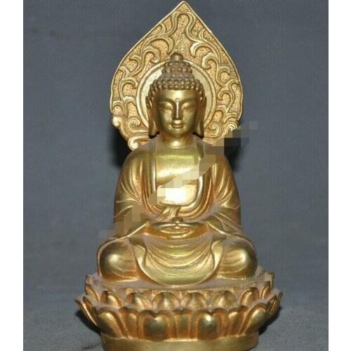 Tibet Buddhism temple copper brass Shakyamuni Shakya Mani Medicine Buddha statue