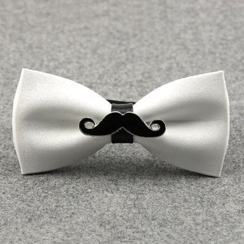 Trendy PU Butterfly Stage Mens Fashion Bow Tie Metal Mustache Bowknot Gentleman Adult Bow Ties Neckwear Wedding Evening Party