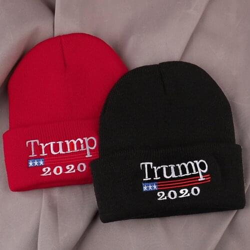 Trump knit hat warm solid color simple fashion personality men women wild casual soft breathable comfort winter