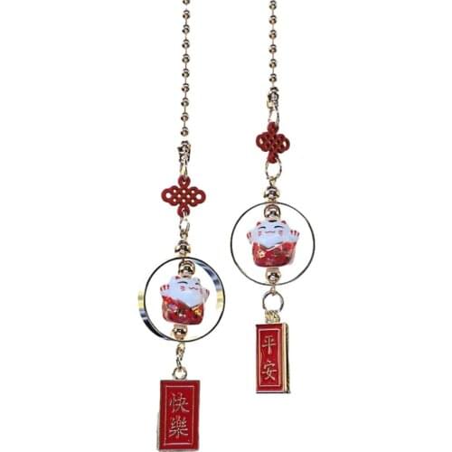 Fortune Cat Interior Lucky Cute Beautiful Handmade Car Pendant Lucky Cat Golden Car Ornaments Trendy Cute And Beautiful