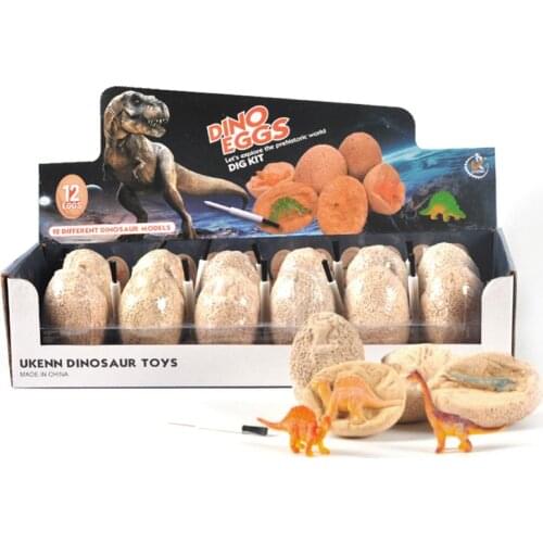 New 12 Boxed Archaeological Excavation Toys Dinosaur Fossil Science Education Dinosaur Eggs Kit Surprise Gift for Kids