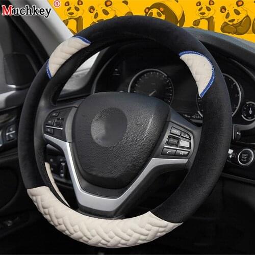 For Nissa All Models Car Steering Wheel Cover Plush MUCHKEY Brand Soft Cute Anti-Slip High Quality Auto Accessories Interior