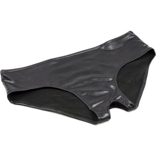 Women Sexy Crotchless Panties For Sex Patent Leather Open Crotch Gstring Sexy Femme Erotique Lingerie Chastity Panties with Hole