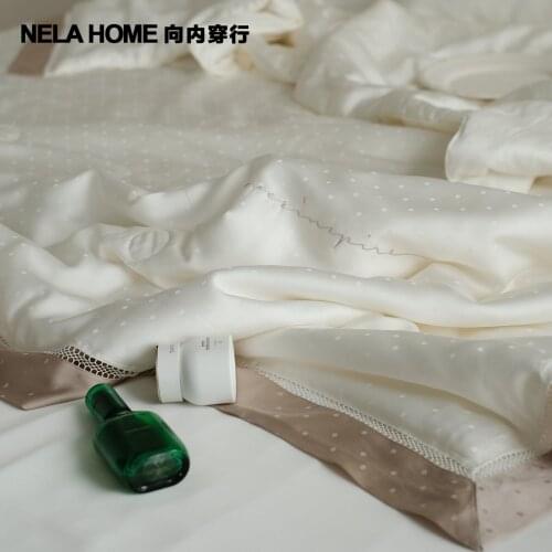 Tencel Jacquard Airable Cover Summer Cool Dots Summer Blanket Mulberry Silk Filling