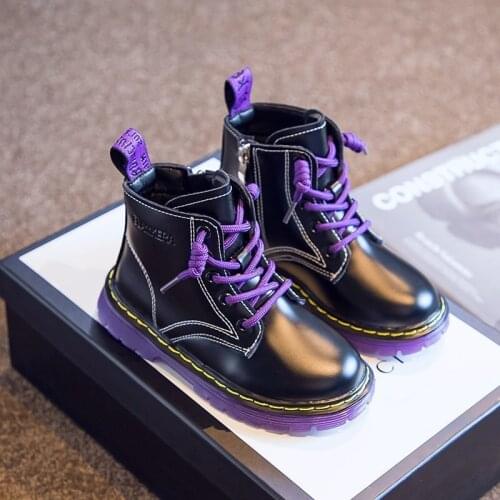 2021 Winter Boys Girls Martin Boots Children Snow Boots British Style Soft Bottom Kids Short Boots Warm Student Toddler Boots