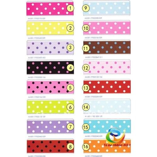 100yards 7/8" 22mm Polka Dots Satin Ribbon Wedding Ribbon-Free Shipping