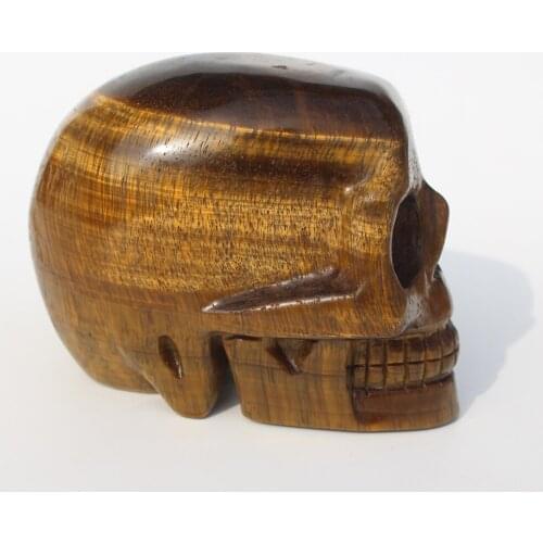 1040g Natural Pretty Tiger 's Eye Carved Quartz Crystal Skull ranging From China free shipping k13