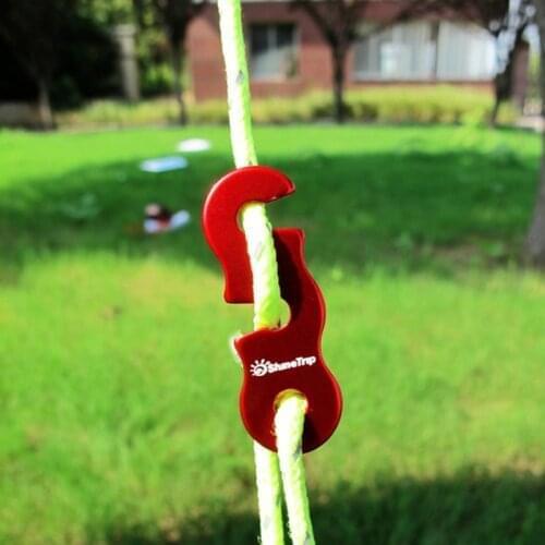 2pcs outdoor aluminum alloy rope buckle Tent canopy drawstring accessories Three-eye opening wind rope buckle