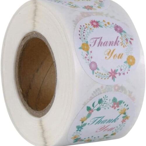 500pcs Round Thank You Stickers Seal Label 1 inch Christmas Decorative Stickers scrapbooking Kawaii Paper Stationery Sticker