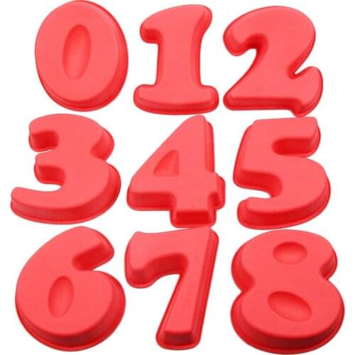 7 Inch Large Silicone Number Molds 0-8 Arabic Number Cake Mold Baking Mold For Birthday Cake Wedding Anniversary Decoration