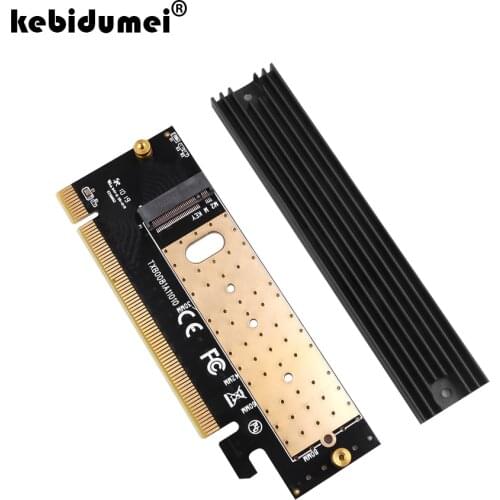 Kebidumei M.2 NVMe SSD Adapter M2 to PCIE 3.0 X16 Controller Card M Key Interface Support PCI Express 3.0 x4 2230-2280 Size