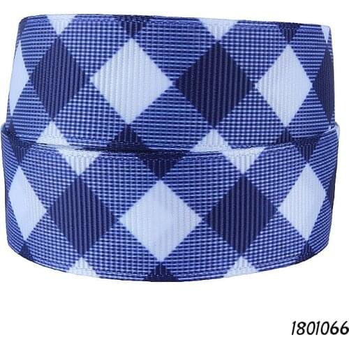 FLRA Ribbon (50 yards/lot) July 4th celebrate factory high quality plaid printed grosgrain ribbon for wholesale