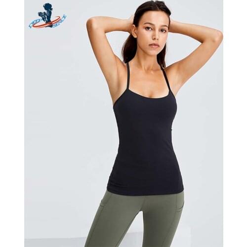DEEPSENCE Yoga Shirts Women Racerback Tank Sexy Sports Sleeveless Clothing Loose Athletic Tops Padded Fitness Vest Butter Soft
