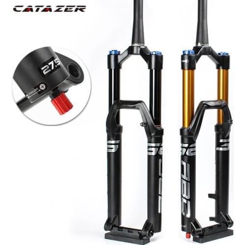 Catazer 27.5/29inch MTB Bicycle Fork Boost 15*110mm Lock Down Air Pressure Cylinder Axle Fork Travel 160mm Sepension Bike