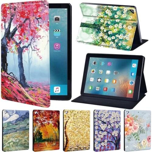 Printed Painting PU Leather Stand Folio Tablet Cover Case for Apple IPad Air 1/2/Air 3 10.5"/Air 4 10.9" 2020 Protective Shell