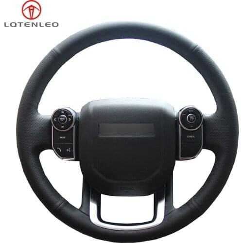LQTENLEO Black Artificial Leather Steering Wheel Cover For Land Rover Range Rover velar 2017-2019 Range Rover Sport 2014-2019