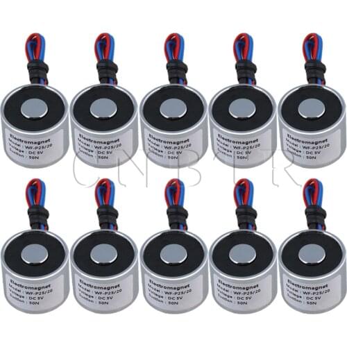 10x CNBTR DC 5V 4W 0.8A 50N 5Kg Sucked Electric Lifting Magnet Solenoid Lift Holding
