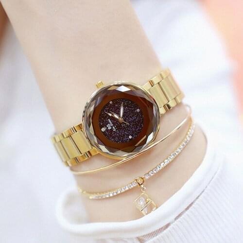 Hot Sale Women Brand Luxury Diamond Gold Bracelet Steel Band Watch Women Luxury Crystal Stylish Bracelet Rhinestone Charm Bangle