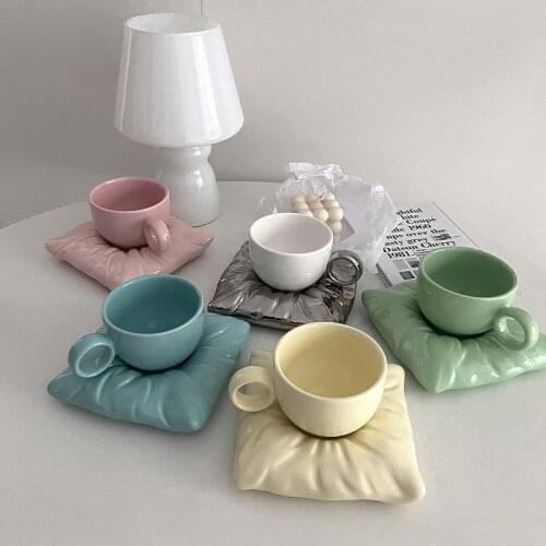 Nordic INS Makaron-colored ceramic pillowcase cup coffee cup breakfast cup milk cup tea cup
