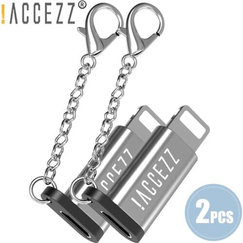 !ACCEZZ OTG Micro USB lighting Connector Adapter For iPhone X XS XR Max 7 6 8 Plus Sync Data Charger With Key Chain Converter
