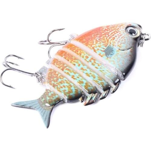 Hot 6pcs Multi-section Bionic Tilapia Fishing Lure Flexible Simulation Lifelike Multi Jointed Fishing Lure Bait DO2