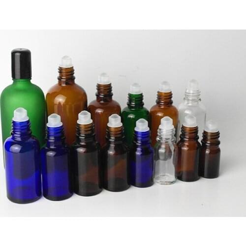 Small 5ml/10ml/20ml Green Brown Clear Roll On Perfume Bottle Oil Packing Empty Bottle 10pcs/lot