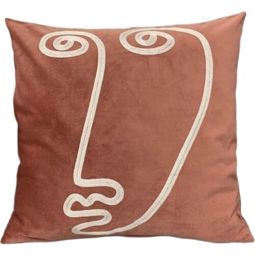 Soft Velvet Embroidery Home Decorative Cushion Cover Throw Pillow case