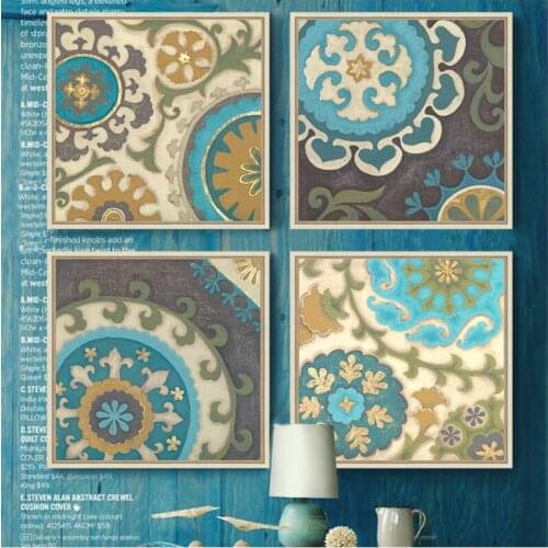 4 Piece Diamond Painting Set Modern Moroccan Decorative Motifs Pictures Living Room Decorative Pictures Mosaic EmbroideryZP-2851