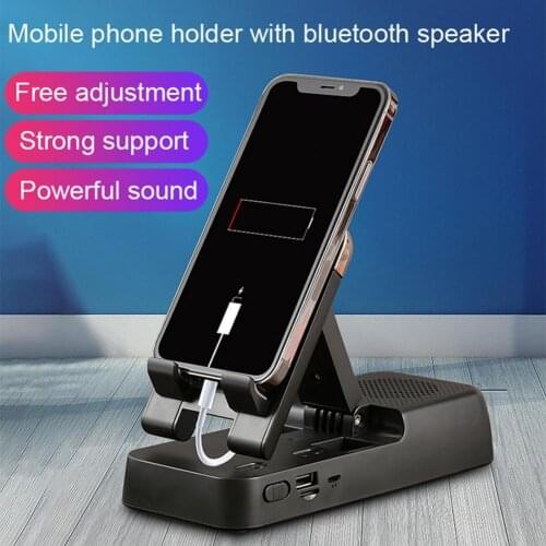 F18 Desk Phone Bracket Bluetooth Speaker Mount heavy bass effect Multifunctional Stable ABS Phone Tablet for Home Office