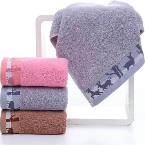 Striped Deer Face Thick Towels 100% Cotton Striped Soft Shower Home Spa Water Absorption Towel Serviette Asciugamano Recznik