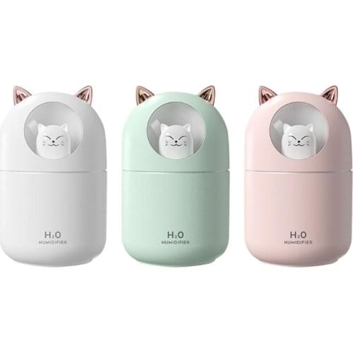 Portable Cactus Air humidifier Mini Humidifier, 300ml USB Cool Mist Ultra-Quiet Operation for Bedroom Home Office Car N7MC