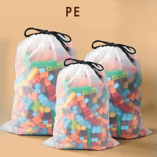 PE Transparent Frosted Drawstring Bag Storage Organizer Socks Underwear Drawstring Waterproof Travel Luggage Home Frosted Bags