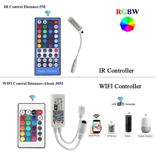 WIFI RGB RGBW LED Controller Music With IR Remote Control With Battery For DC12V RGB 2835 5050 LED Strip Light LED Modules light