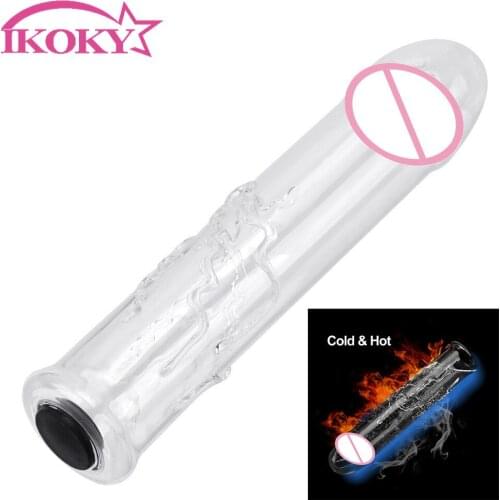 Anal Plug Add Hot Ice Water Pyrex Hollow Glass Dildo Anal Fake Penis Anus Massage Wand Sex Toys for Couples Gay Women Butt Plug