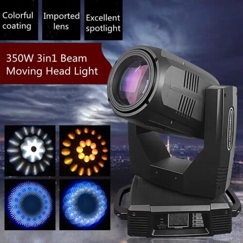 Dmx Control 350W Spot Beam Wash Discharge Lamp Moving Head Light With Double Prisms