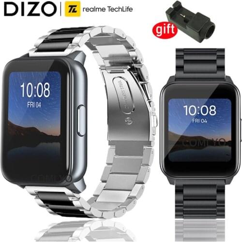 For Realme DIZO Watch Strap Smart Watch Band Replace Metal Bracelets Stainless Steel Adjustable belt