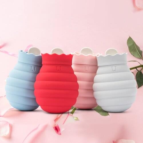 Silicone Hot Water Bottle Warm Belly Baby Explosion-proof Water Injection Warm Water Bag Female Hand Warmer Cute Warm Baby