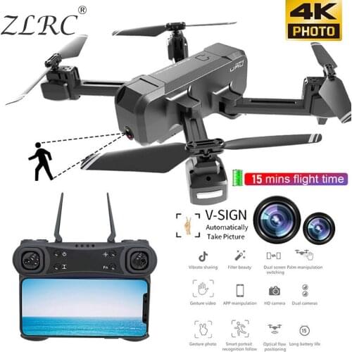 ZLRC KF607 WIFI FPV RC Foldable Drone 4K Camera Ultra HD Dual Camera Drone Headless Mode One-touch Landing Quadcopter Kids Gifts