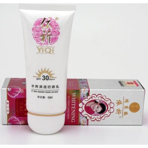 Good result yiqi sunblock Refreshing whitening sunscreen spf30 whitening sunscreen
