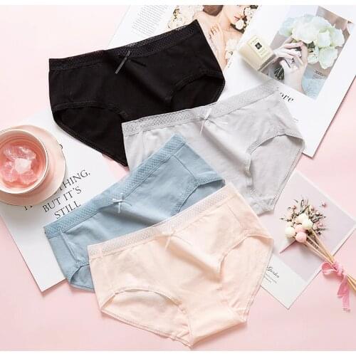 SP&CITY Simple Solid Soft Cotton Women Panties Mid Waist Seamless Underwear Cheap Female Lace Briefs Sanitary Lingerie Tanga