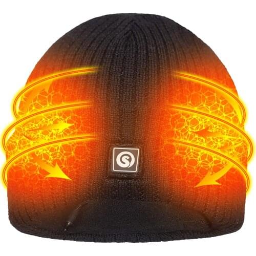 Savior New Heated Hat Battery Heated Beanie Hat Electric Rechargeable Warm Winter Heated Fleece Cap Balaclava 2020