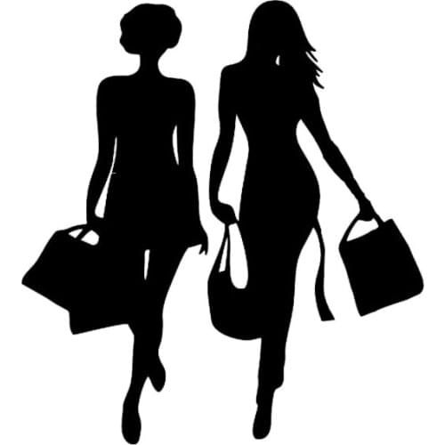 Fashion Style Beautiful Woman Shopping Cart Sticker Pvc Creative Beauty Auto Motorcycle Decoration Accessories Decal, 14cm*13cm