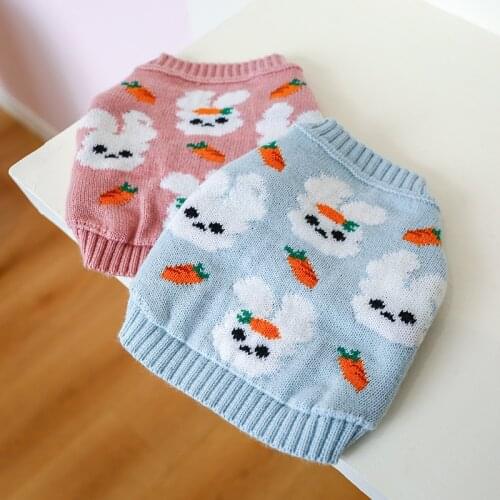 Dog Sweater Autumn and Winter New Products Pet Dog Cat Clothing Warm Warm Clothes Teddy Bichon Rabbit Sweater Pet Clothes