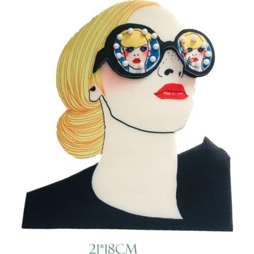 1pc 3D beauty Handmade rhinestone beaded Patches for clothing DIY sew on animal parches Embroidery lace applique cross