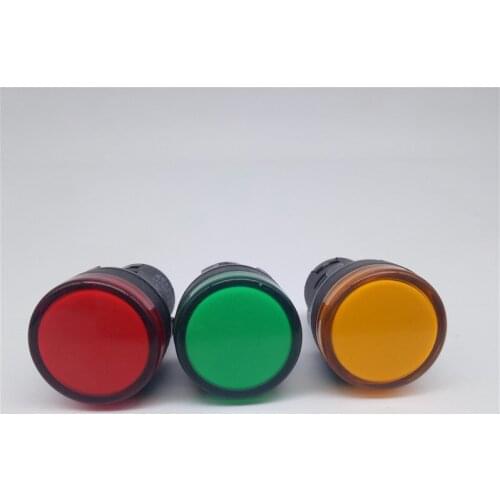 10pcs 22MM highlight LED signal light LED signal indicator red/green/yellow/blue/white AD16-22D/S 6V/12V/24V/220V/380V