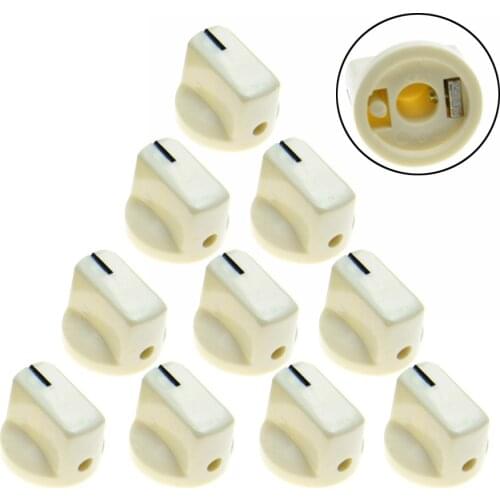 10x Guitar AMP Effect Pedal Knobs Davies 1510 Style Pointer Knob 1/4" 6.4mm Shaft Potentiometer Knob for Pots Aged White