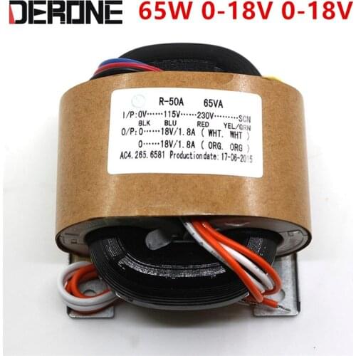 65W/65VA Dual 18V R transformer power for amplifier preamplifier dac 115V/230V