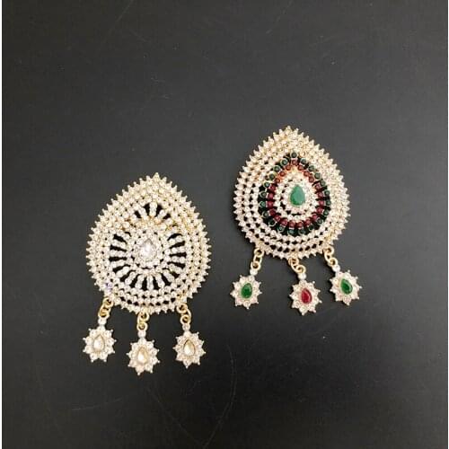 Water Drop Brooch Full of Stones French Jewelry Pin Arabic Wedding Jewelry Luxury Girl Brooch Moroccan Fashion Scarf Clips Gift