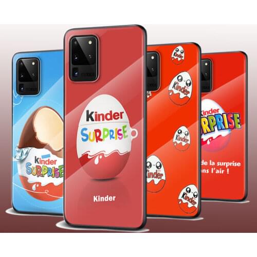 Tempered Glass Cover Egg KINDER Joy Surprise For Samsung Galaxy S21 Ultra Plus 5G M51 M31 M21 Phone Case